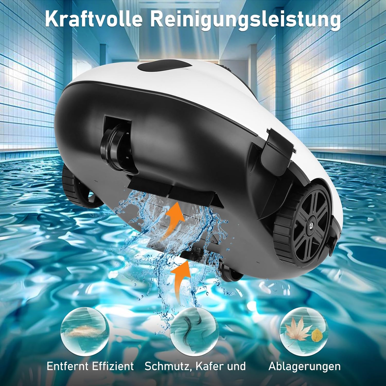 COOLWEST – Robot piscine sans fil, 130 min, stationnement auto