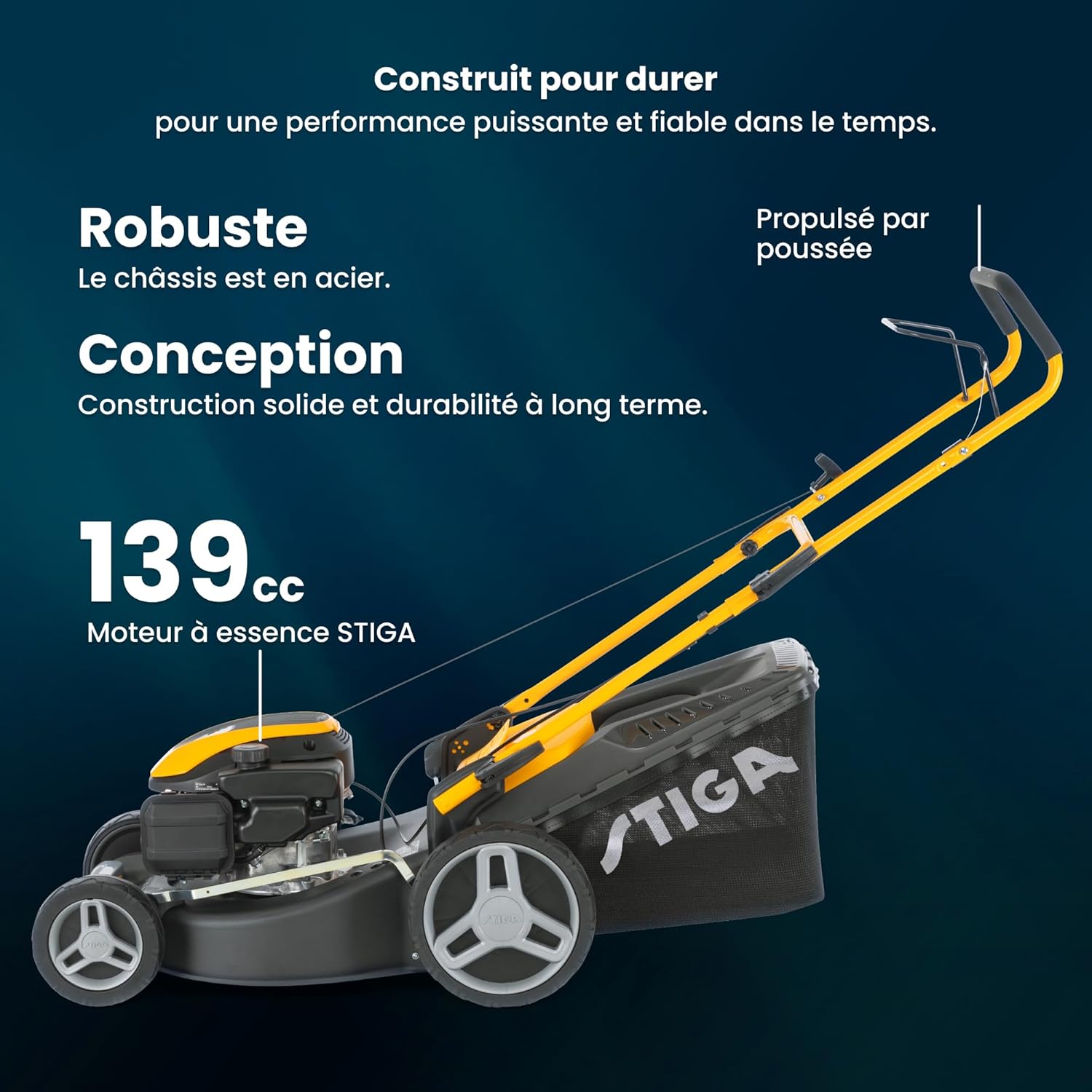 STIGA - Combi 48 - 46 cm - moteur 139 cm³, bac 60L, mulching