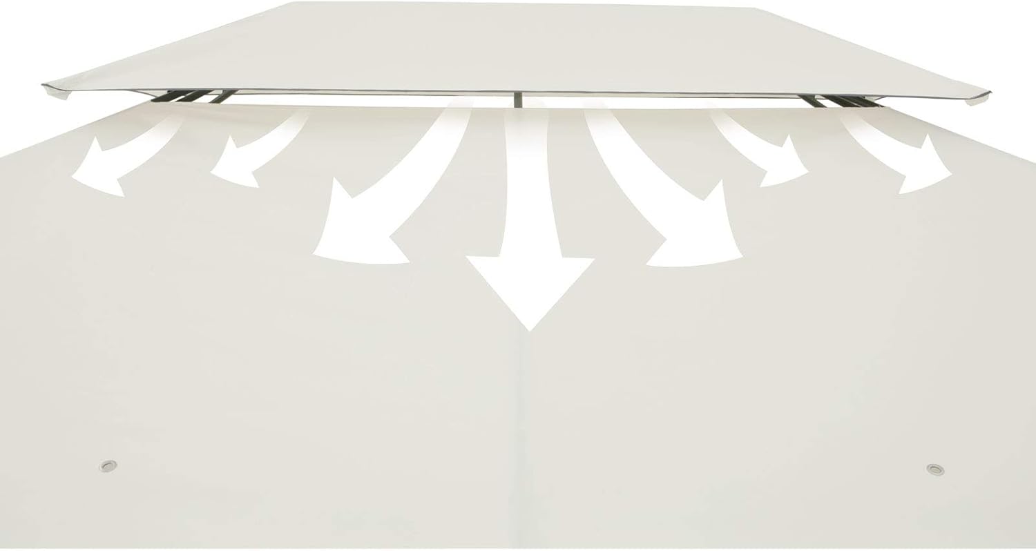 CASARIA - Pavillon Topas 3x4m, métal, hydrofuge, UV 50+, crème