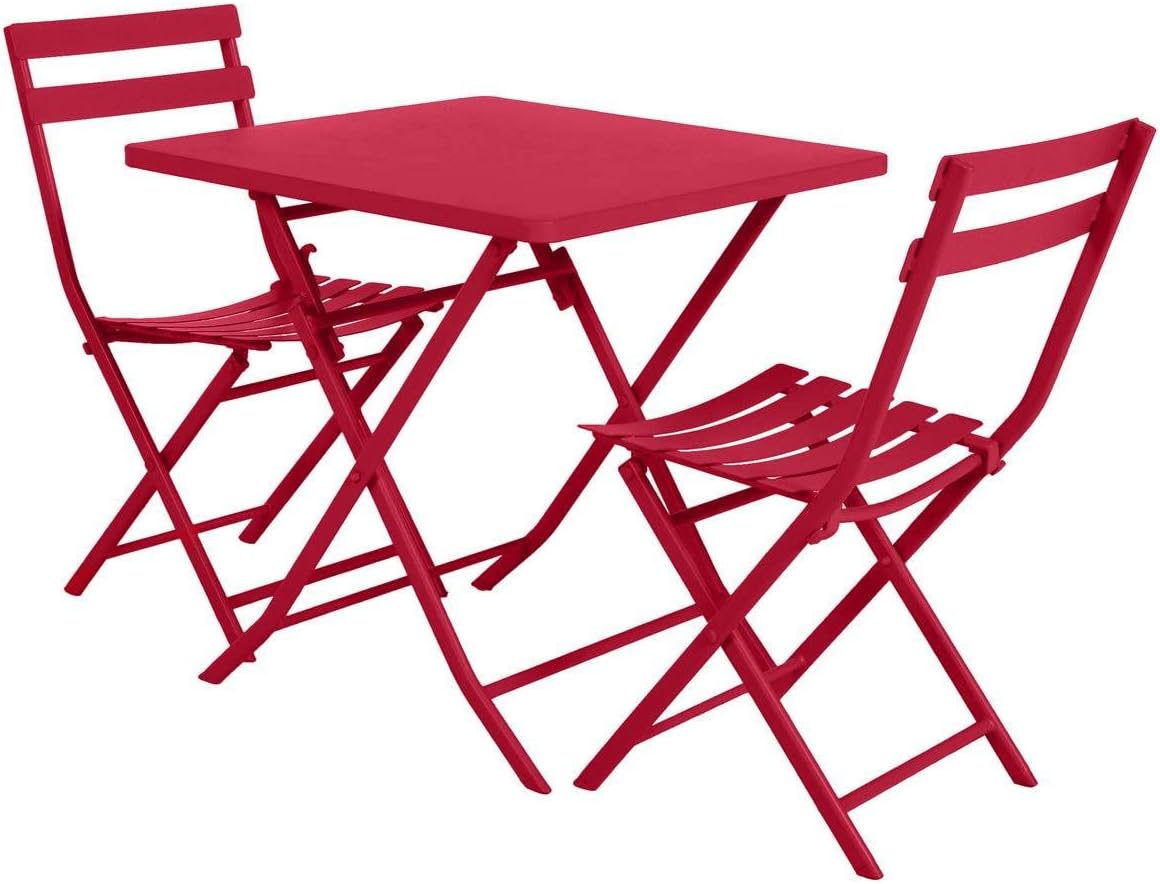 Hespéride - Greensboro - 2 places 70x70 cm - table de jardin pliante acier renforcé
