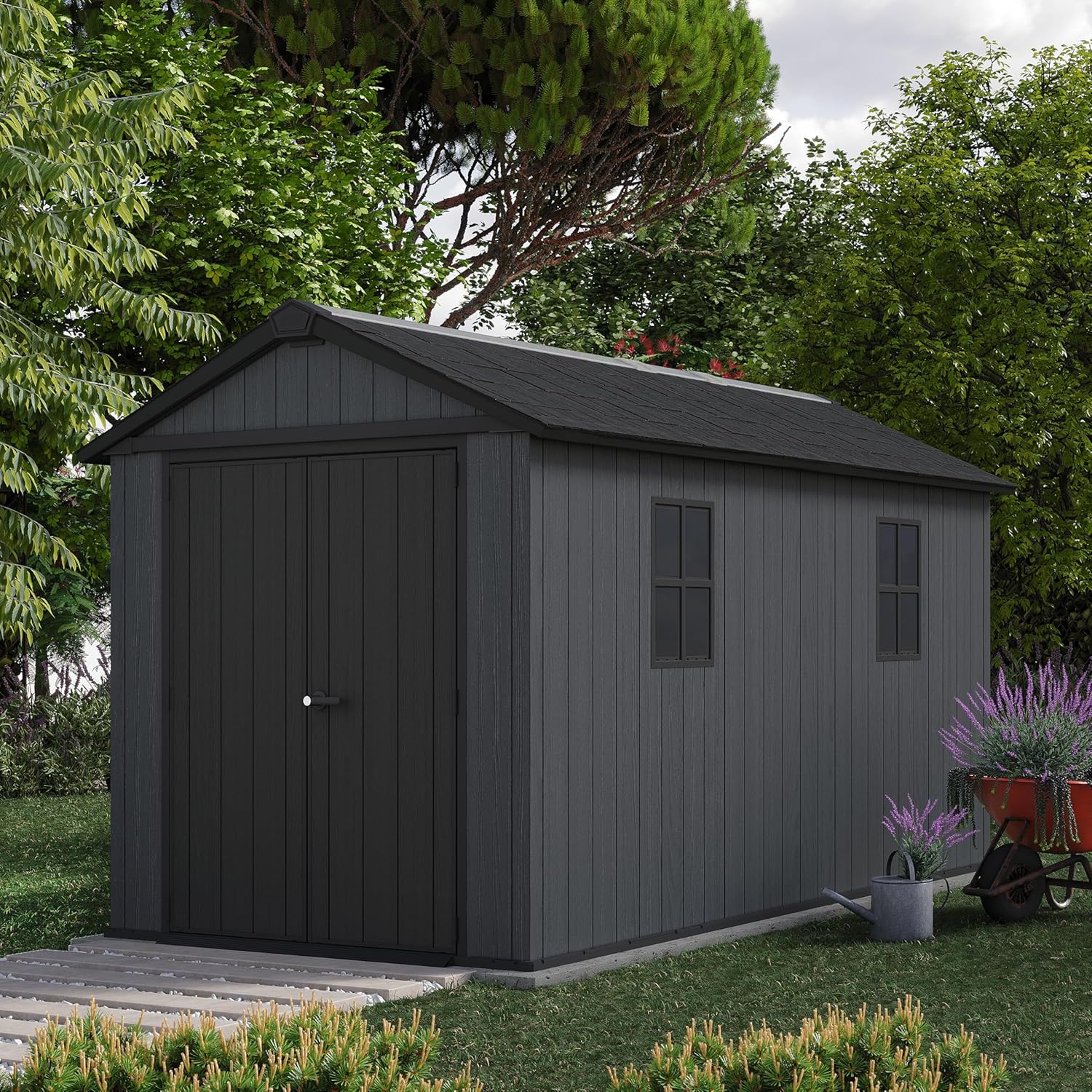 KETER - Newton Plus - abri de jardin 8,6m² gris bois - 1375-8