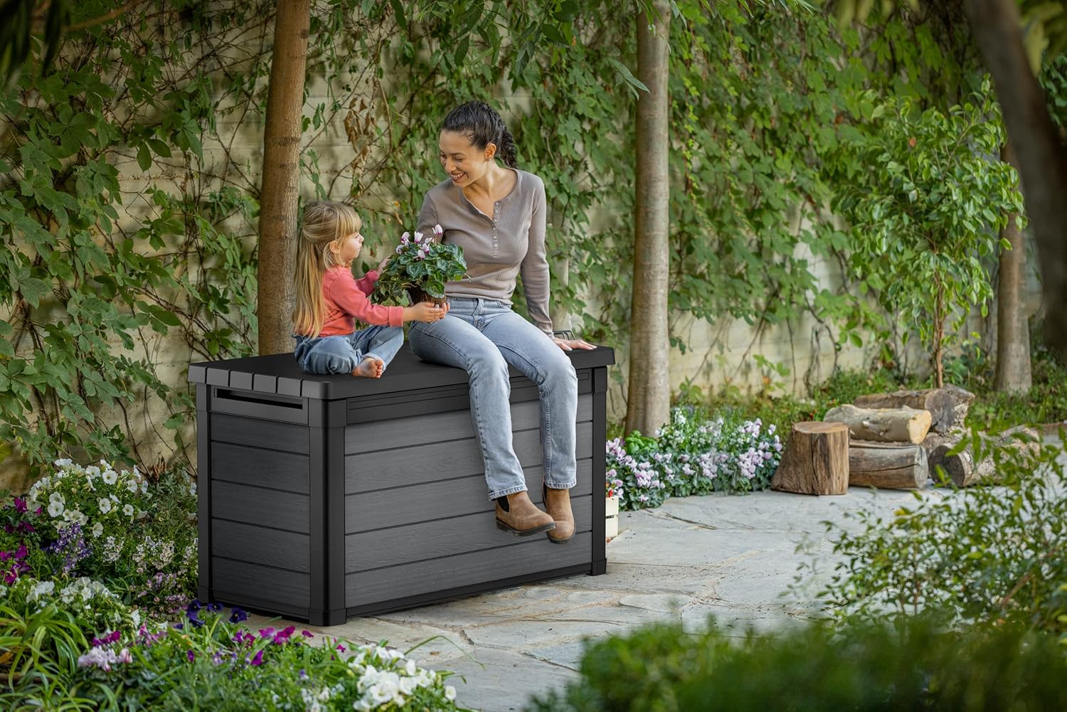 Keter Coffre de jardin Cortina gris - 380 litre