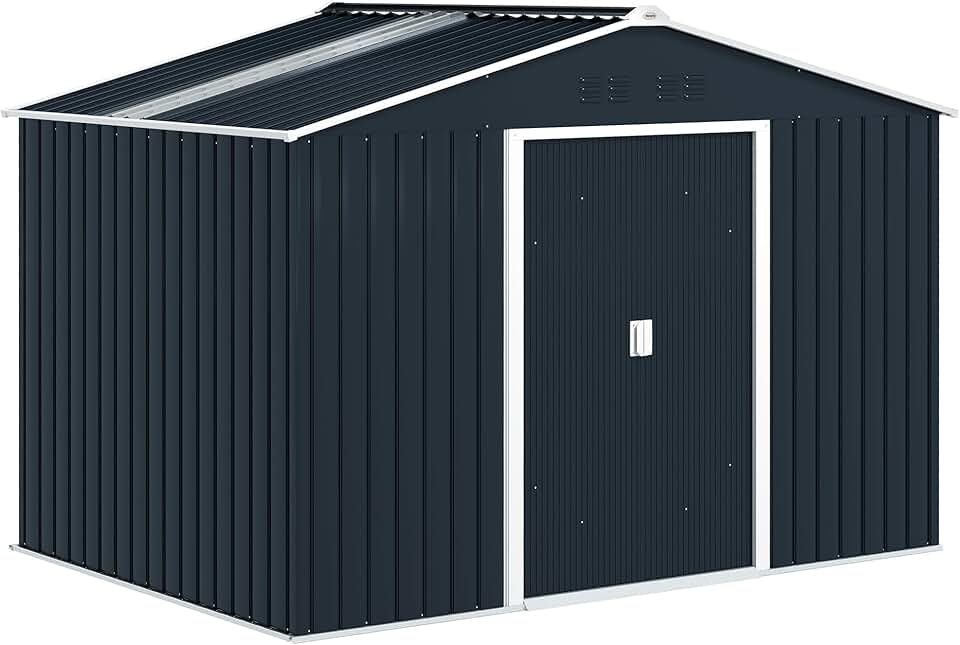 Outsunny - Abri de jardin XXL 5,4m², acier galvanisé, 277x195x192cm