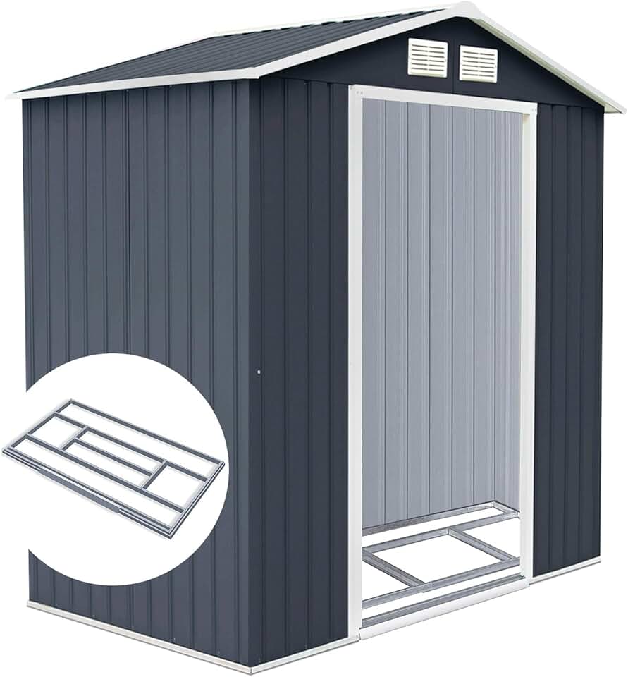 RELAX4LIFE - abri de jardin série acier - 213x127x185 cm - 2 portes coulissantes, 2 fenêtres, 3m² - RELAX4LIFE