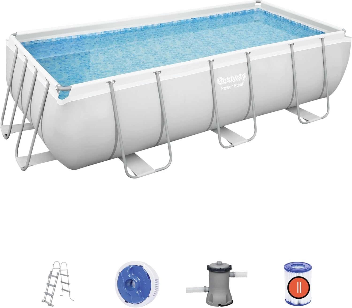 Bestway - Power Steel rectangulaire - 404x201x100 cm - piscine tubulaire 56442