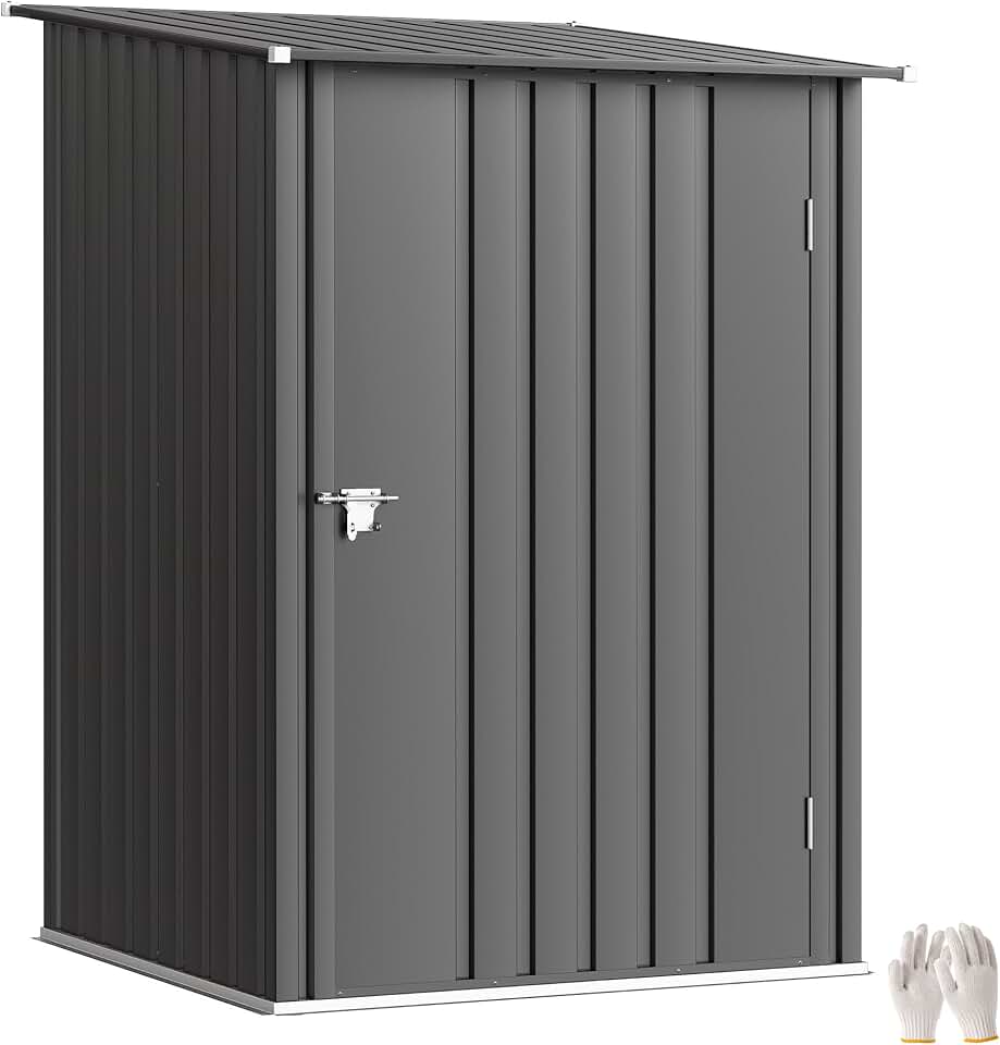 Outsunny - abri de jardin compact 1m², acier ondulé, porte verrouillable, 1x1,03x1,6 m