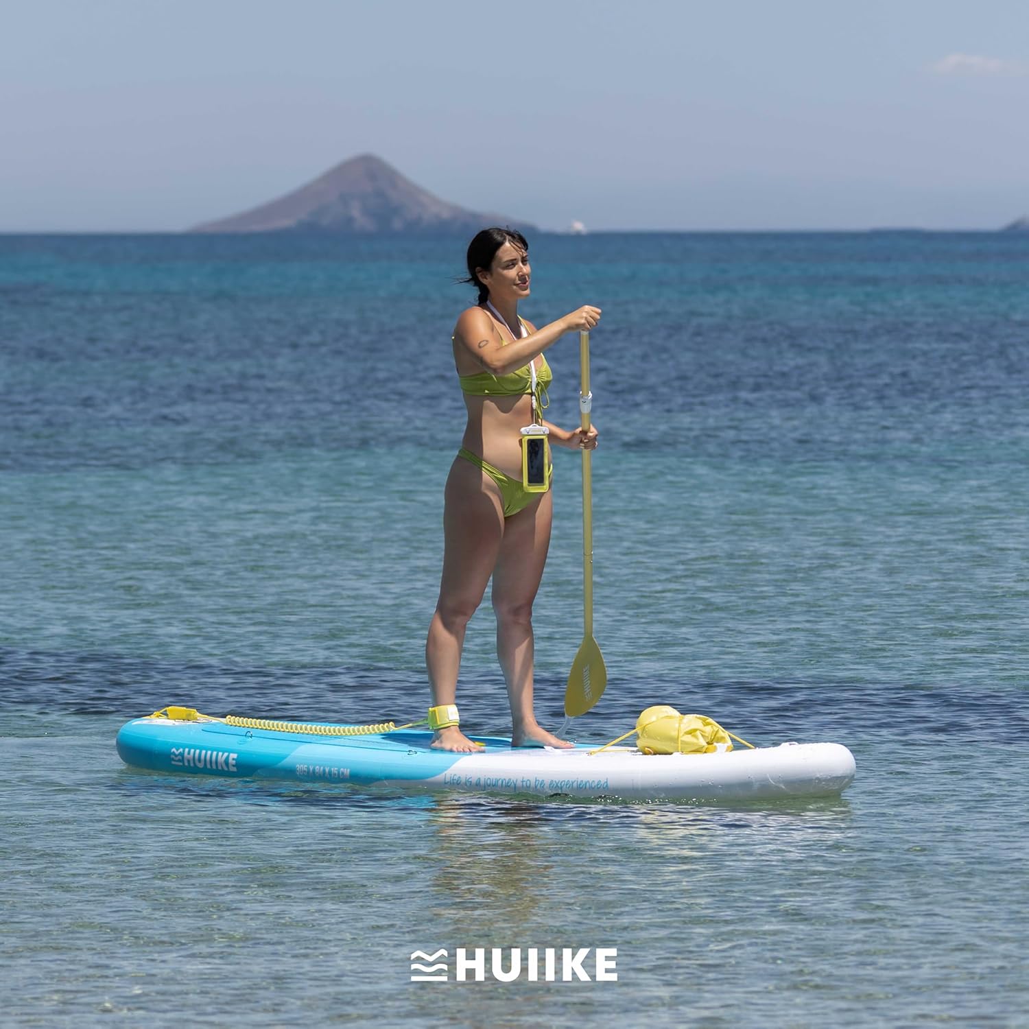 HUIIKE Paddle Gonflable Adulte avec Accessoires Inclus, Pagaie, Ailerons, Pompe. Planche de Stand Up Paddle Grande Stabilité et Résistance. 305 x 84 x 15 cm, Jusqu'à 130 kg