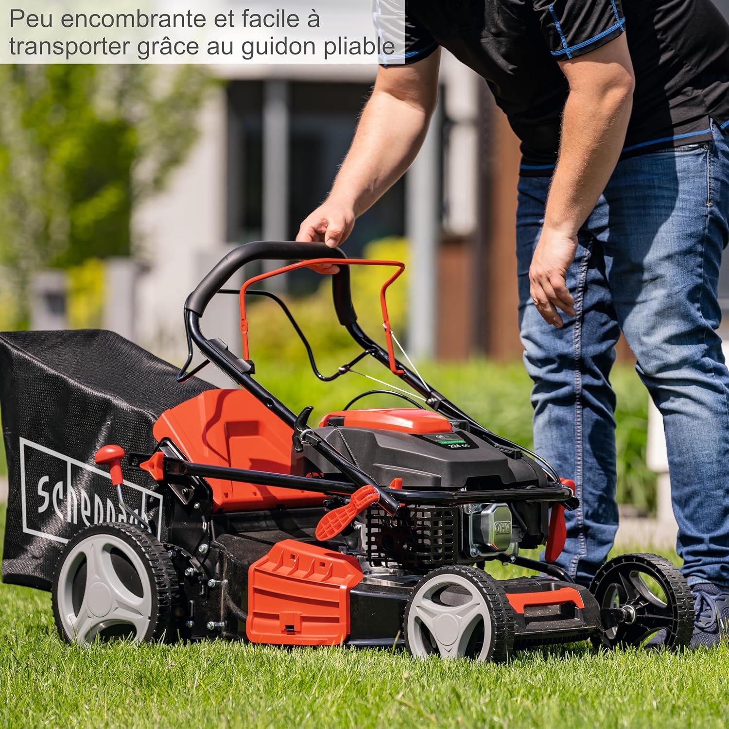 Scheppach - Tondeuse thermique autotractée - 53cm - 6CV, mulching, 65L, réglage hauteur, MS225-53