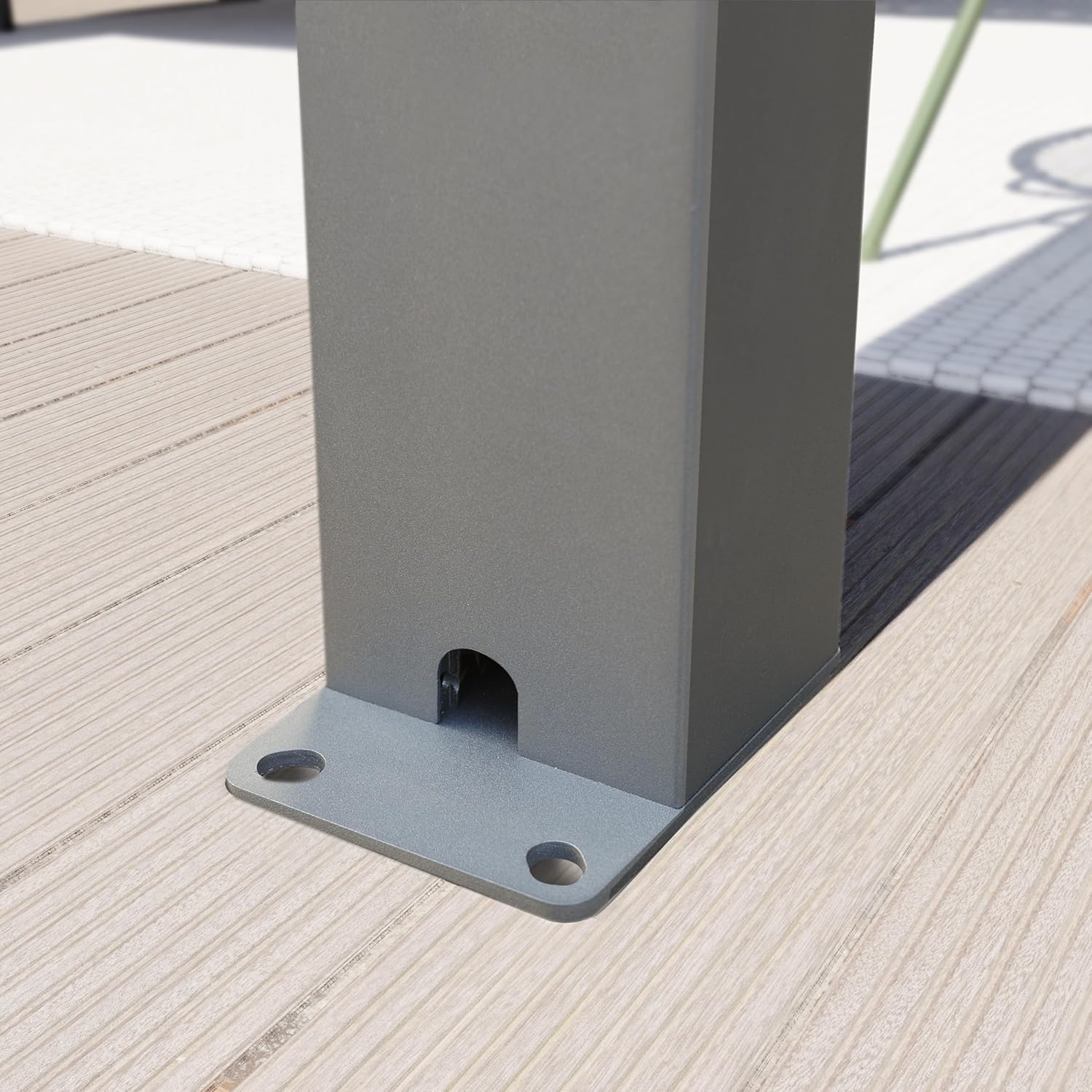 Primeyard - Pergola série Acier - 3x6 m - alu, lames orientables, gris