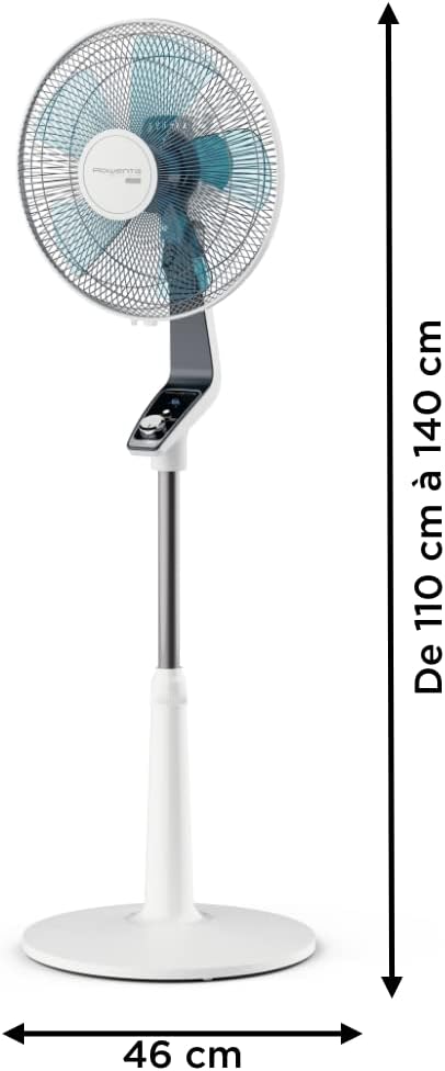 Rowenta Turbo Silence Ventilateur pied 40 cm, Puissant, Flux d’air 72 m3/min, 45 dB(A), Oscillation automatique, Orientation réglable, Grille ultra-sécurisée VU5640F2 (Lot de 2)