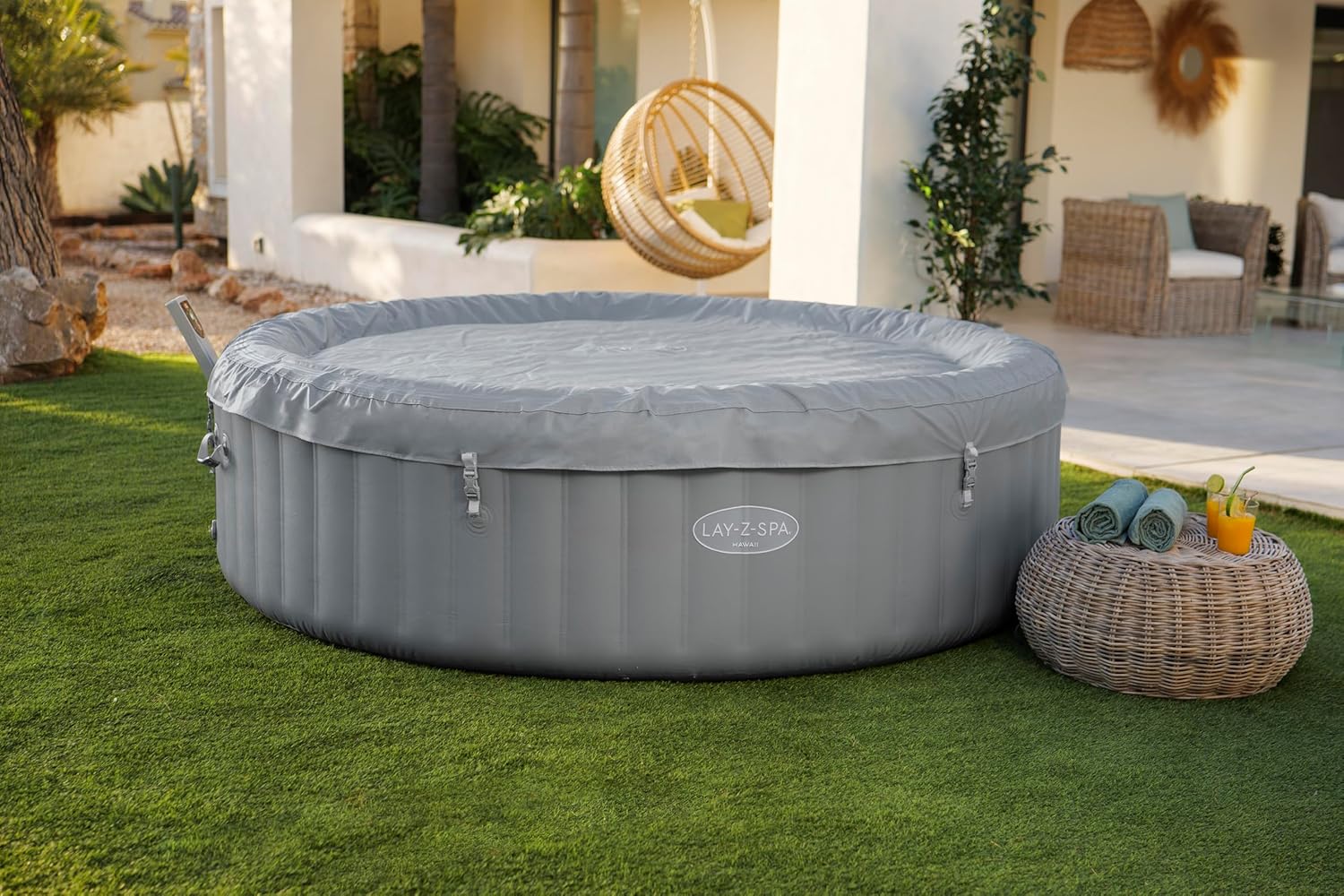 Bestway - Hawaii MaxHold EnergySense UltraFit - 2,36m x 71cm - AirJet rond gris - 8 places