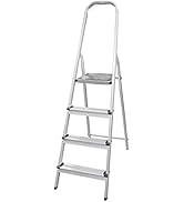 Amig - Échelle Pliable 4 marches de 8 cm de Largeur | Escabeau Antidérapant avec Poignée | Légère...