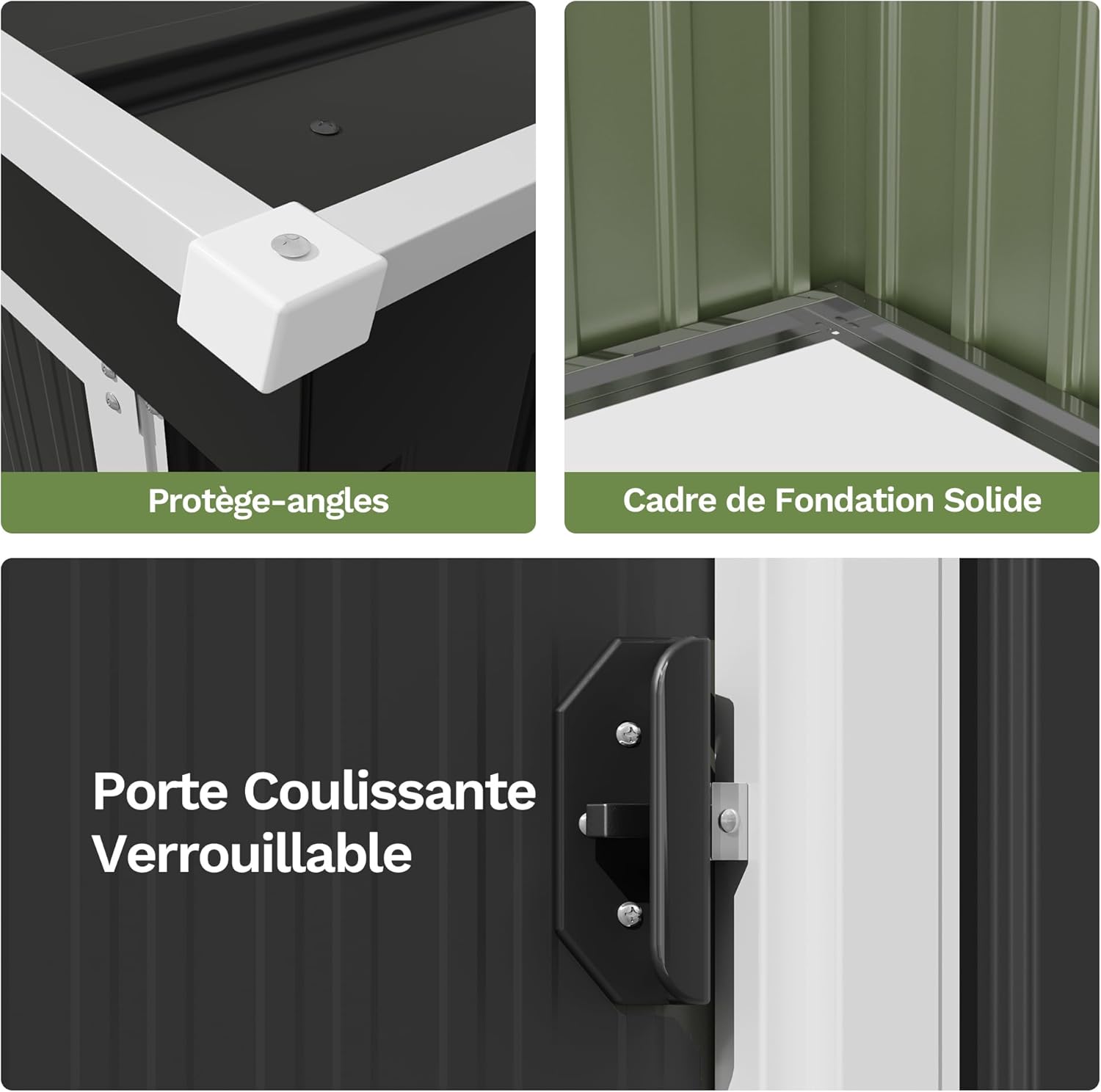 Devoko - abri de jardin métal - 5x3 ft - ventilé, résistant, extérieur