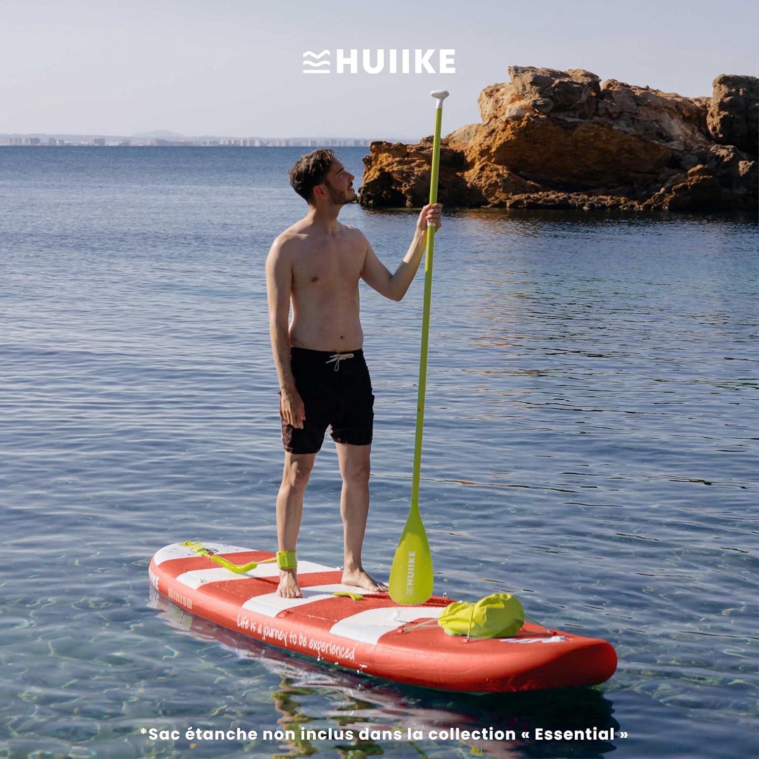 HUIIKE Paddle Gonflable Adulte avec Accessoires Inclus, Pagaie, Ailerons, Pompe. Planche de Stand Up Paddle Grande Stabilité et Résistance. 305 x 84 x 15 cm, Jusqu'à 130 kg