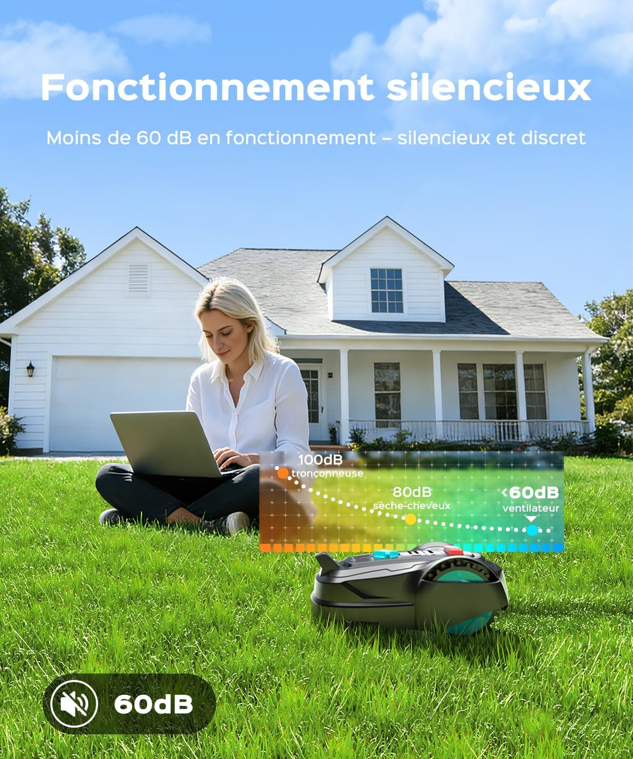YARDCARE - M800Plus - tondeuse robot 800m², GPS, App, recharge auto
