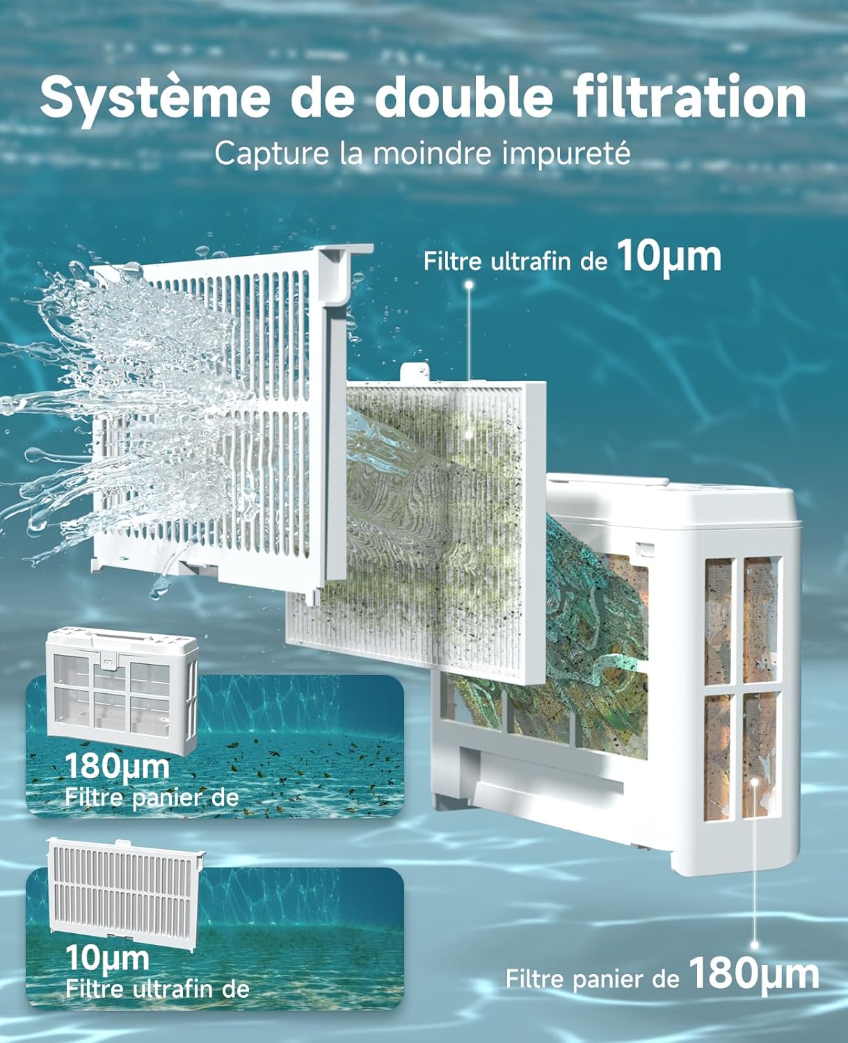 WYBOT - C2 série - 150㎡ - robot piscine sans fil aspiration forte C2