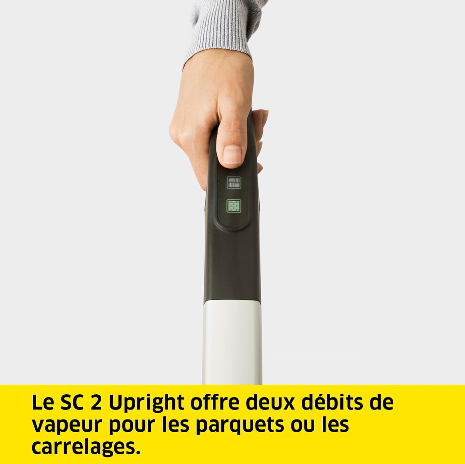 Kärcher Nettoyeur Vapeur SC 2 Upright, Préchauffage : 30 s, Surface : 50 m², Réservoir : 0,4 l, Puissance : 1600 W, avec Buse de Sol EasyFix, Serpillière Microfibres, Cartouche Détartrante