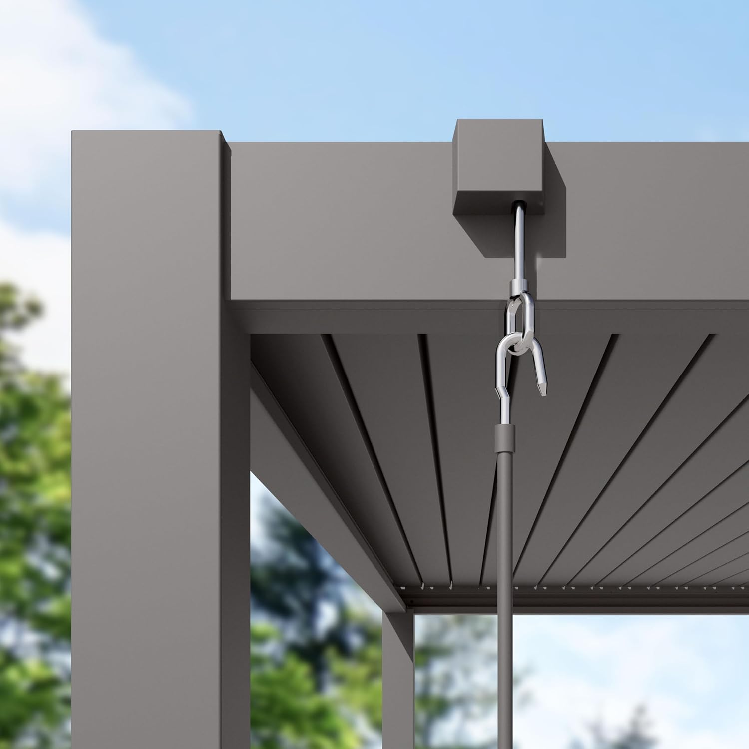 PRIMEYARD - Pergola aluminium, lames orientables, 4x4 m, gris