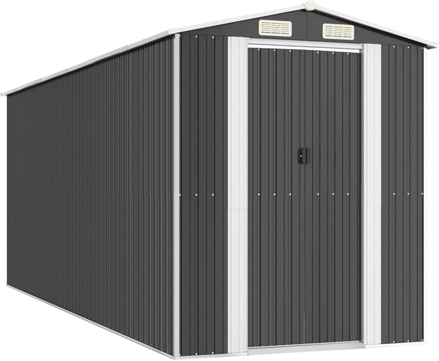 ShGaxin Abri de jardin, abris pour parcelles, abris de jardin, abri de jardin extérieur, maisons préfabriquées, acier galvanisé anthracite 192 x 523 x 223 cm