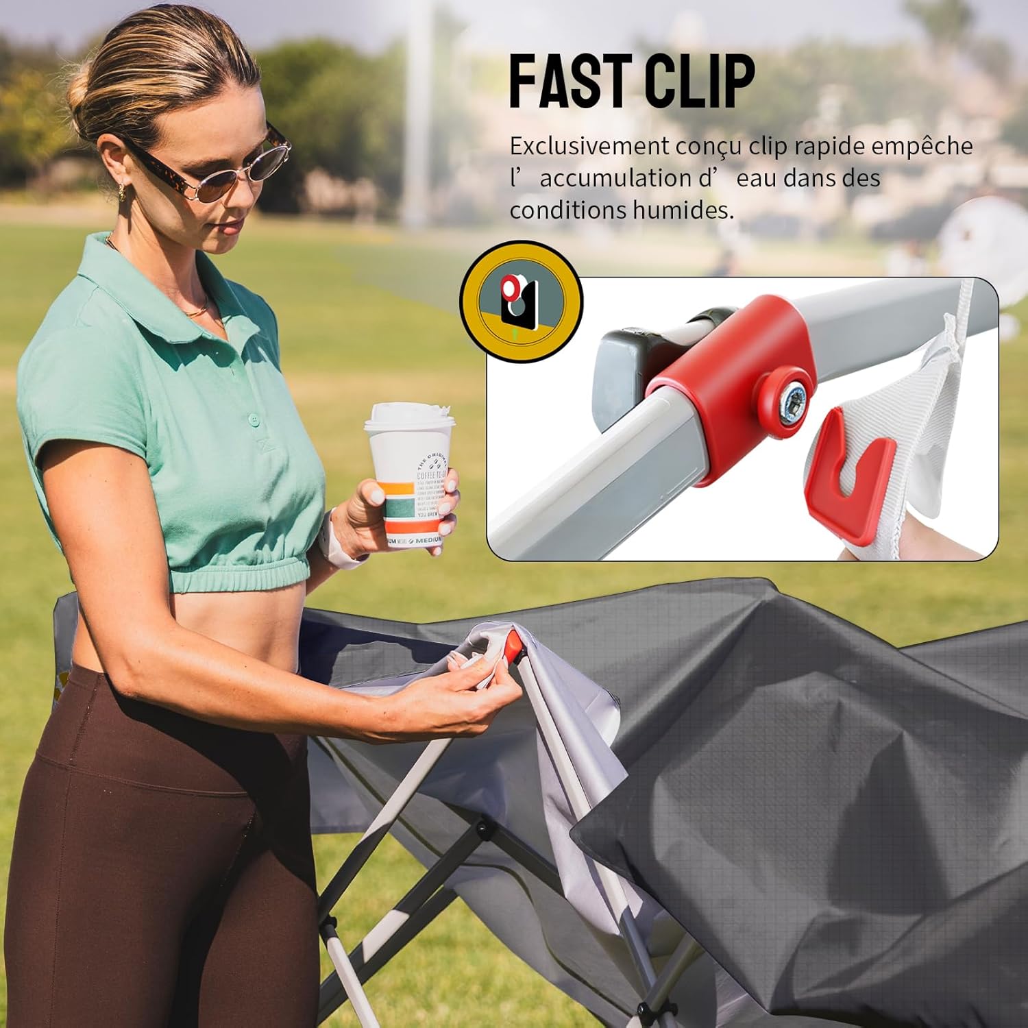 CROWN SHADES Tonnelle Pliante 3x3 Imperméable, Barnum Pliant de Jardin Exterieur, Pop-Up Gazebo avec Sac de Rangement, UPF 50+, avec 4 Parois Latérales Amovible, 4 Sac de Sable, Gris