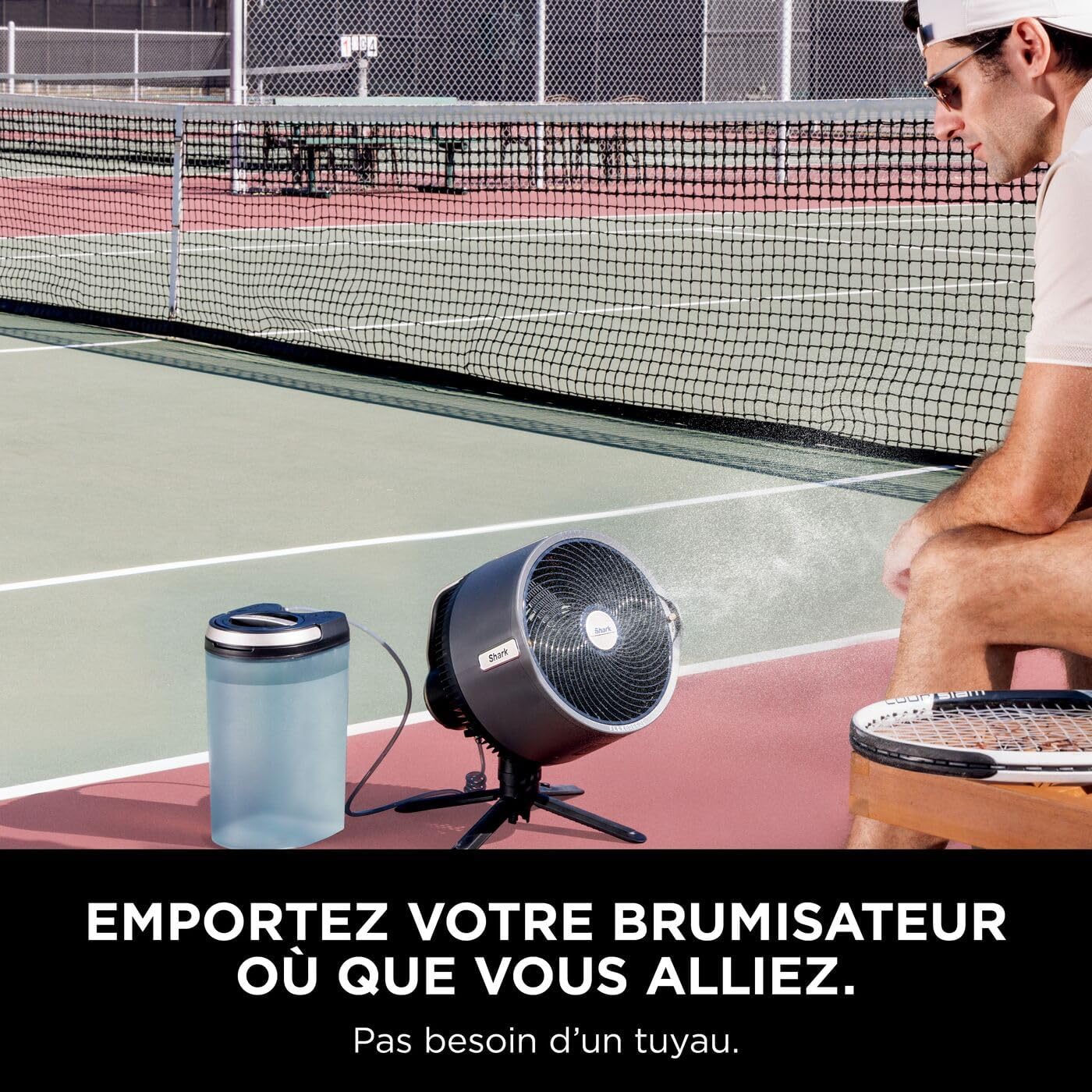 Shark - FlexBreeze Pro - ventilateur intérieur/extérieur - sans fil, brumisateur, 5 vitesses, télécommande, silencieux, 