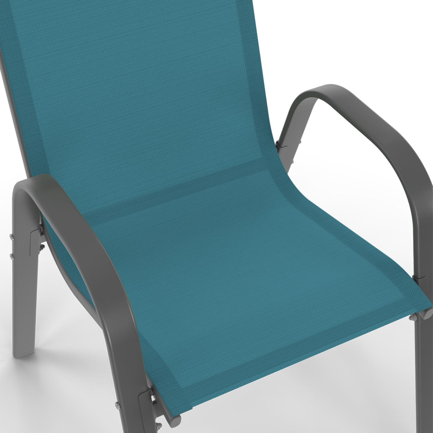 IDMarket - Salon Madrid - Table 150 cm, 6 chaises mix gris/noir/bleu