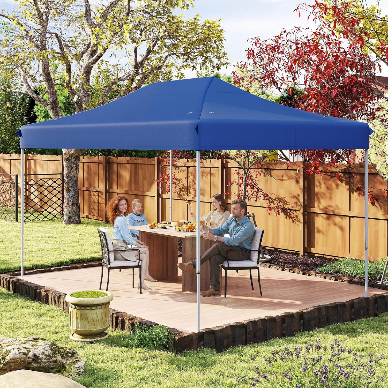 GOPLUS - Barnum pliante série jardin, 3x4,5 m, imperméable, réglable, transport, 3x4,5 M-Bleu