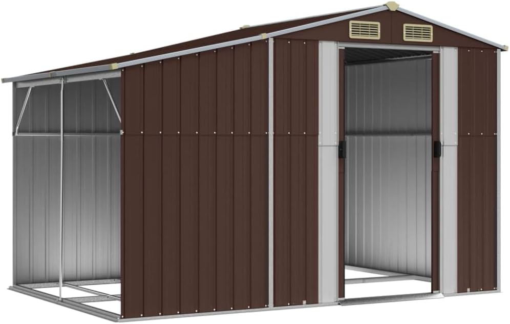 LAPOOH - abri de jardin acier galvanisé marron 277x192,5x179 cm