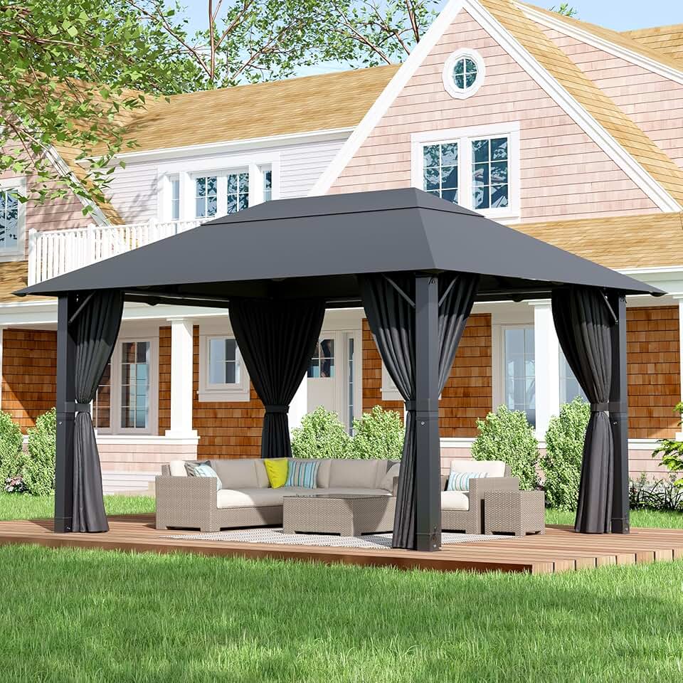 Devoko - tonnelle aluminium jardin série extérieure - 3x4m - imperméable, anti-UV, résistante hiver