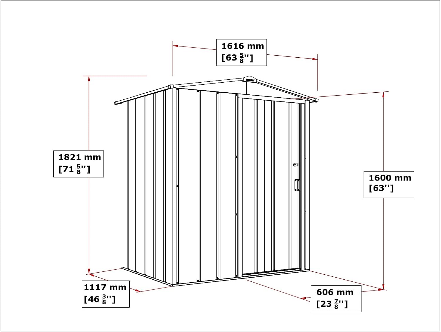 Duramax ECO 5 x 4 (1.56 m²) abri de jardin en métal galvanisé à chaud, Pour stockage d'outils, structure de toit renforcée, sans entretien, anthracite