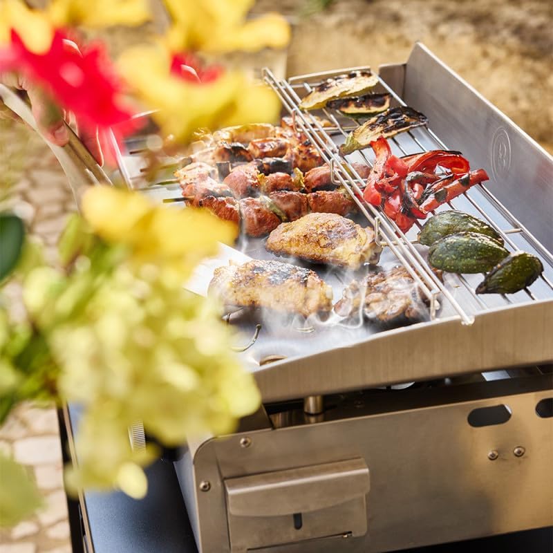 Brasero - Silvia EVO 3 - 67x34 cm - 3 feux inox, réchauffe, 7,95KW