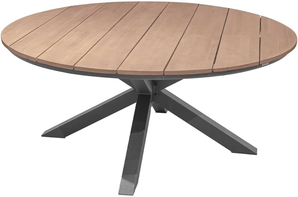 Hespéride - Oriengo table ronde 8 places - aluminium acacia - Gris Graphite