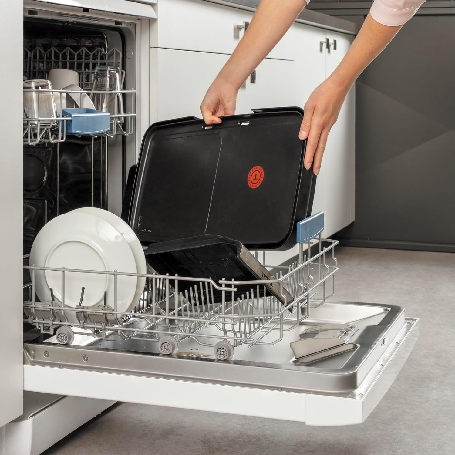 Tefal - Booster Plancha électrique 2200W 2 zones, grande surface, thermostat réglable CB642800
