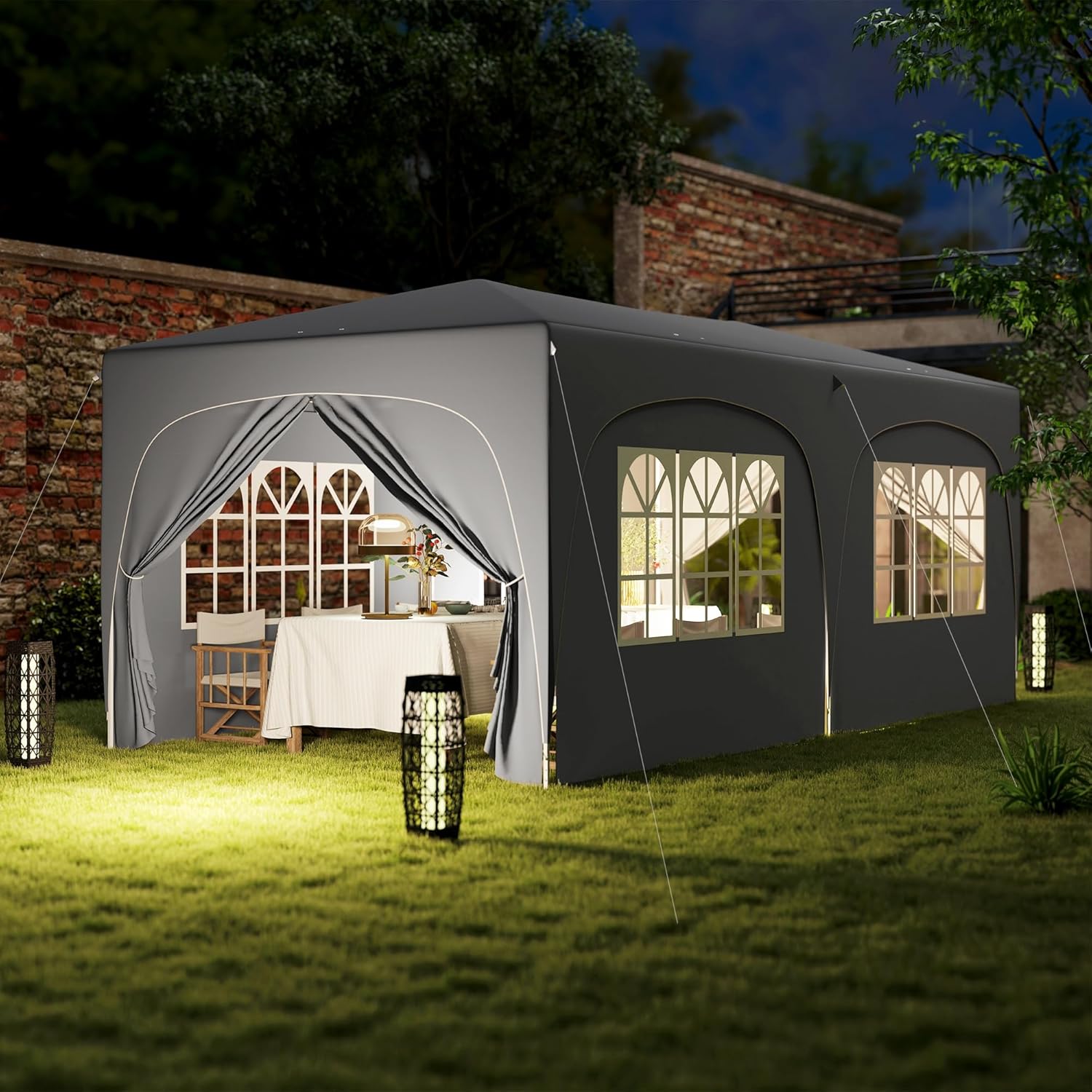 Outsunny - tonnelle pliante 3x6 m - UPF50+, sac, réglable, gris