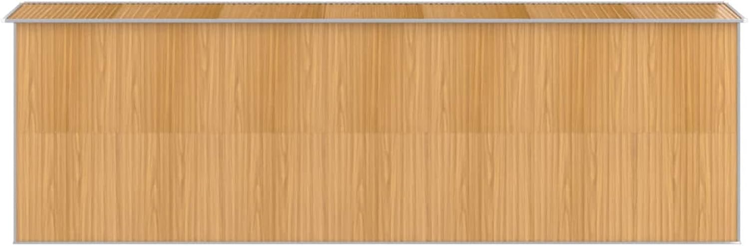 ShGaxin - abri de jardin acier galvanisé - 192x606x223 cm - marron clair