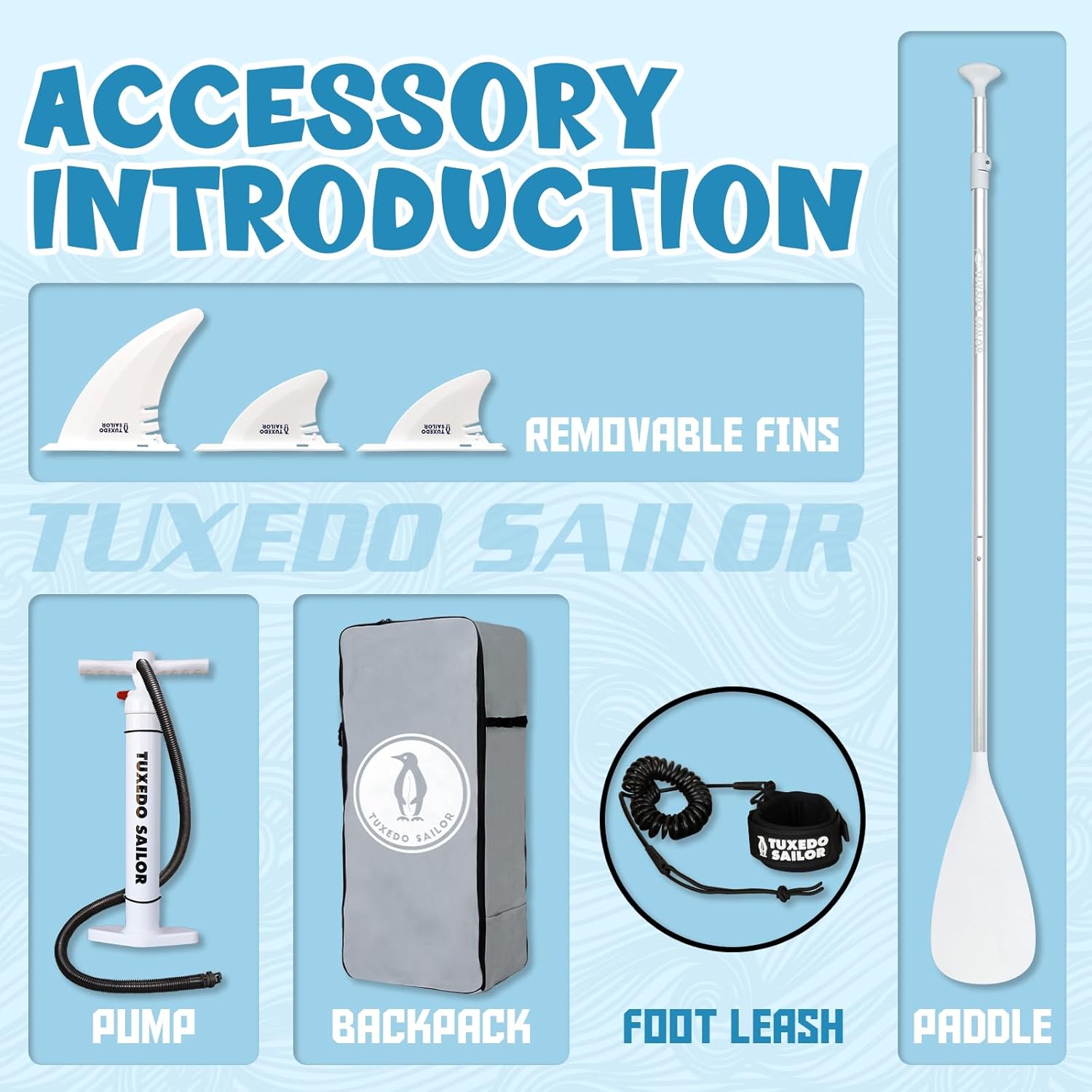 Tuxedo Sailor - SUP gonflable adulte 320cm - stable, kit complet
