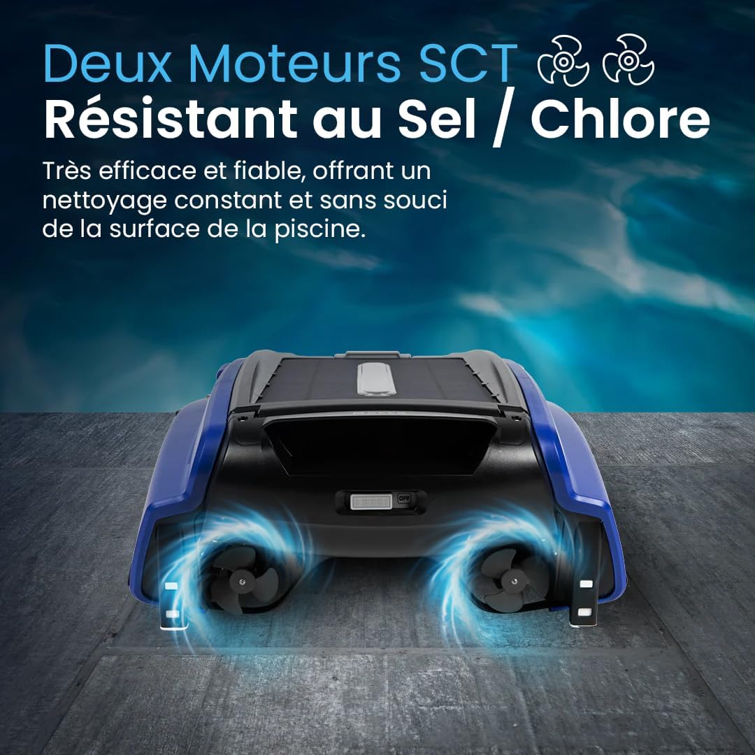 Betta - SE Robot Nettoyeur Piscine - autonomie 30h, solaire, 24/7, moteurs sel/chlore