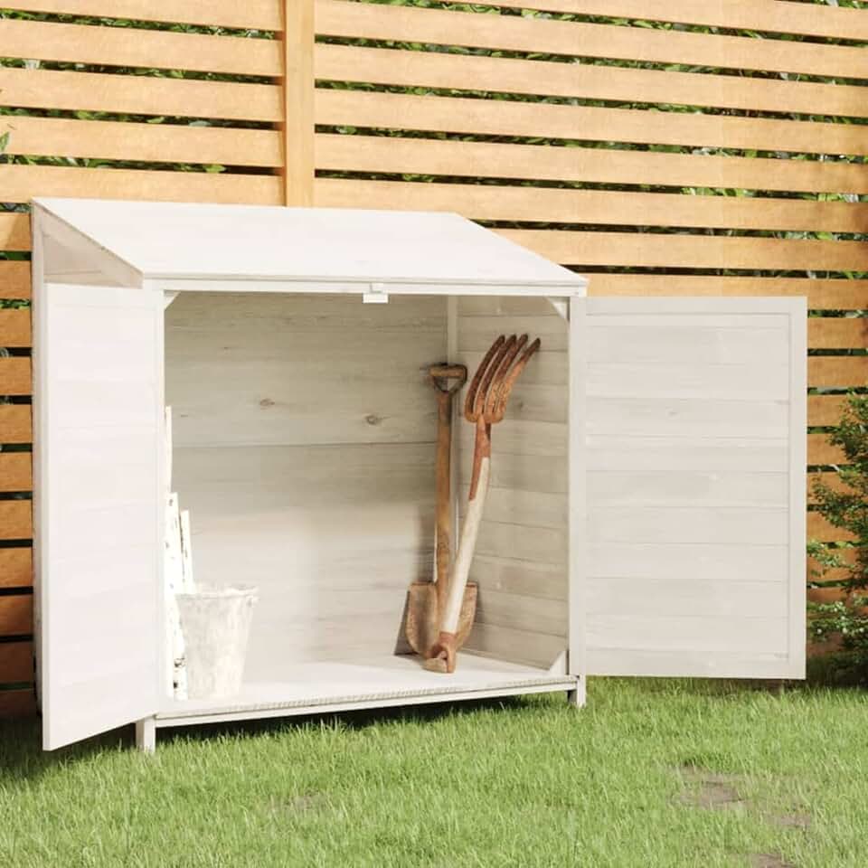 ShGaxin Abri de jardin, abris pour parcelles, abris de jardin, abri de jardin extérieur, maisons préfabriquées, bois d'épicéa massif blanc, 102 x 52 x 112 cm