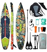 Niphean 380cm Paddle Gonflable, Capacité 280kg, Stand Up Paddle Touring avec Accessoires Sup Comp...