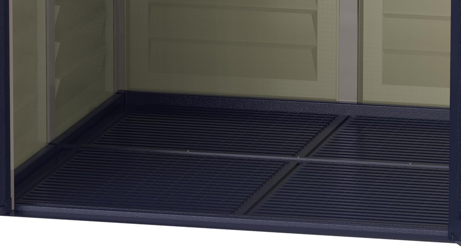 Duramax - YardMate PLUS - 5x5 ft - abri jardin plastique, plancher robuste, toit métal, ignifuge, sans entretien