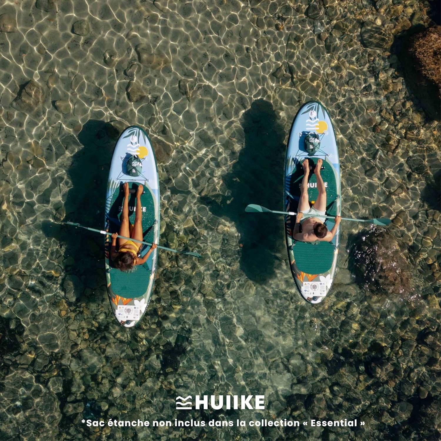 HUIIKE Paddle Gonflable Adulte avec Accessoires Inclus, Pagaie, Ailerons, Pompe. Planche de Stand Up Paddle Grande Stabilité et Résistance. 305 x 84 x 15 cm, Jusqu'à 130 kg