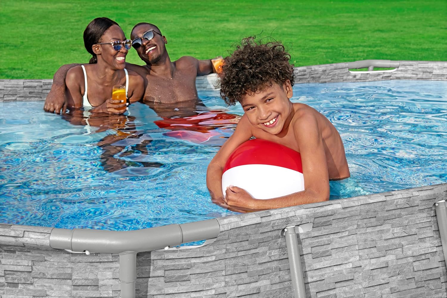 Bestway Steel Pro Max Splashview Kit Piscine Hors Sol - 427 cm x 250 cm x 100 cm - Gris