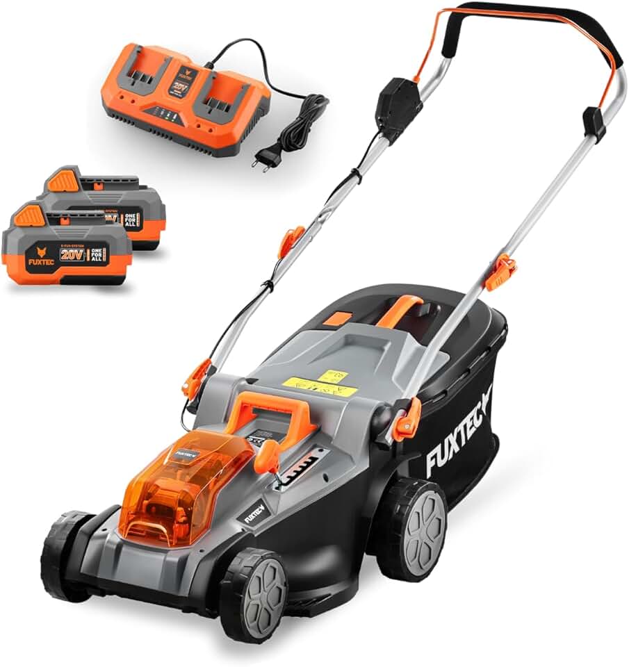 FUXTEC - Tondeuse à Gazon E2RM43 - 43cm, 40L, Hauteur réglable, Batterie 40V E2RM43