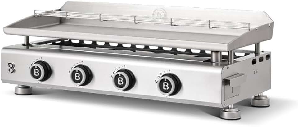 Brasero - Silvia EVO - 84x34 cm - 4 feux inox, grille, tiroir graisse, 10,6 kW