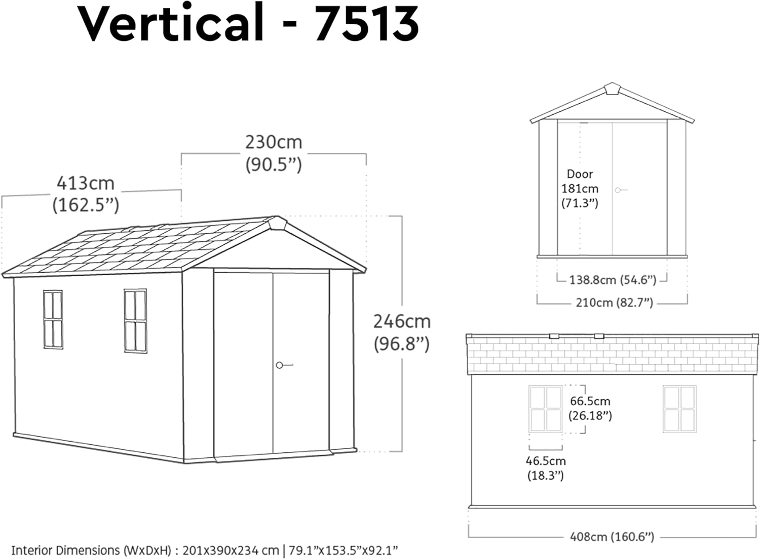 KETER - Newton Plus - abri de jardin 8,6m² gris bois - 1375-8