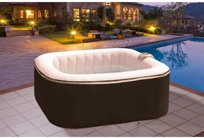 SUNSPA - Spa gonflable carré - 155 x 65 cm - 4 personnes, laminé