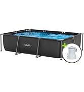 VirtuFit Cadre de piscine rectangulaire - Cadre de piscine - 300 x 210 cm - Pompe de filtration e...
