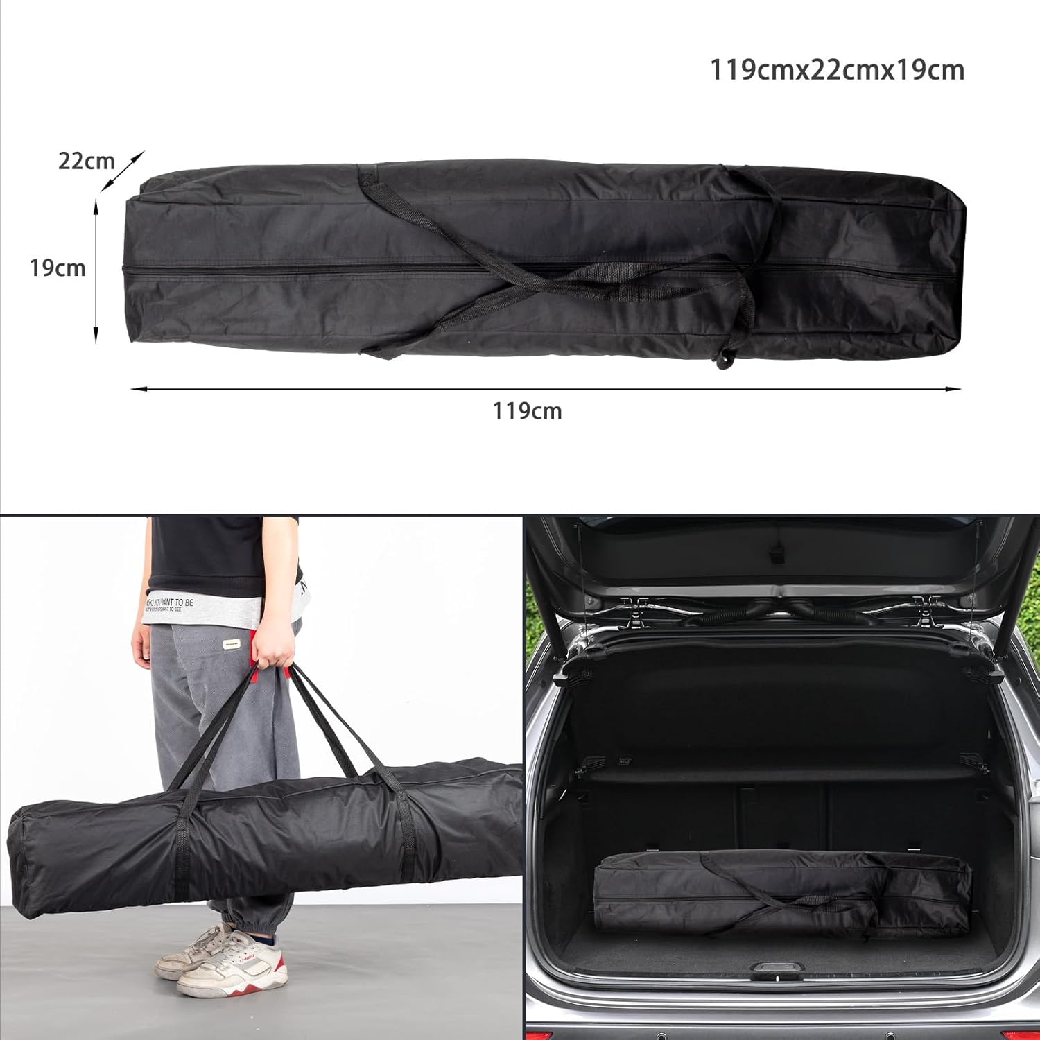 LEADZM - Tonnelle pliante jardin - 3x3m - 4 parois, UV50+, sacs sable, réglable