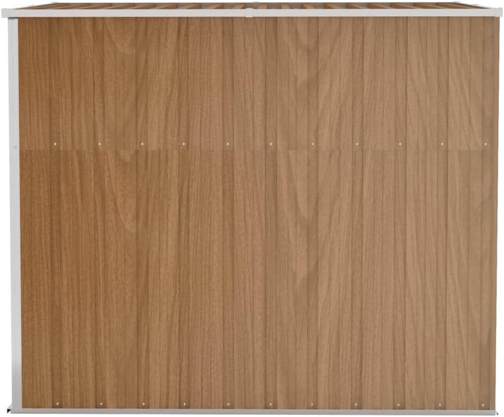 ShGaxin - abri de jardin mural acier, 118x194x178 cm, brun, galvanisé - 316224