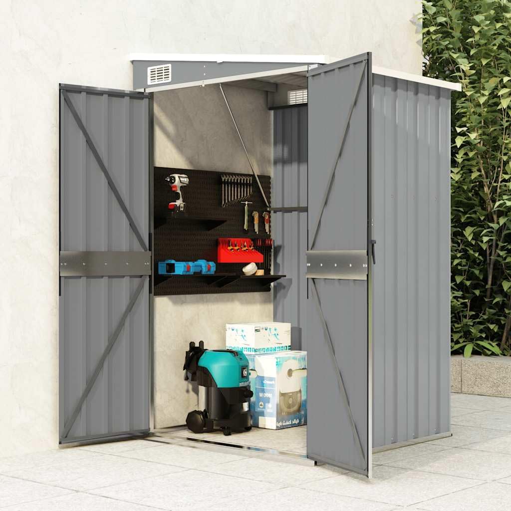 Générique Remise de Jardin Murale Gris 118x100x178 cm Acier galvanisé,Structures extérieures, Cabanes & abris de Jardin,316218
